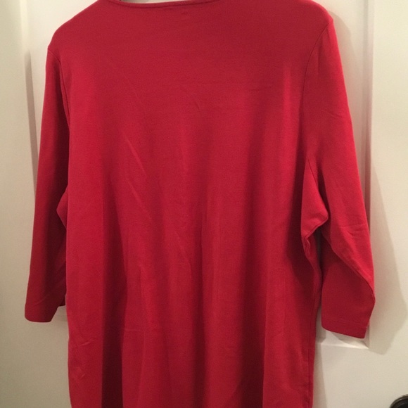 Carole Little 3X red half sleeve top - Picture 2 of 4